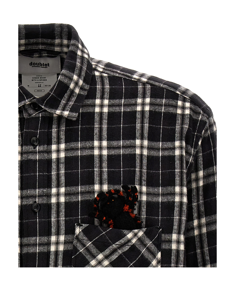 Doublet Check-pattern Cotton Shirt In Black