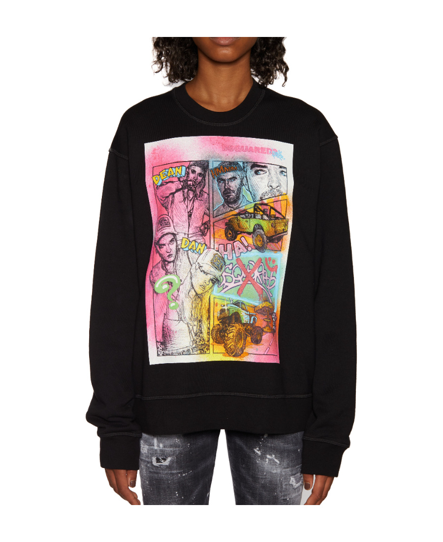 Dsquared2 Logo Round-necked Sweater In Black