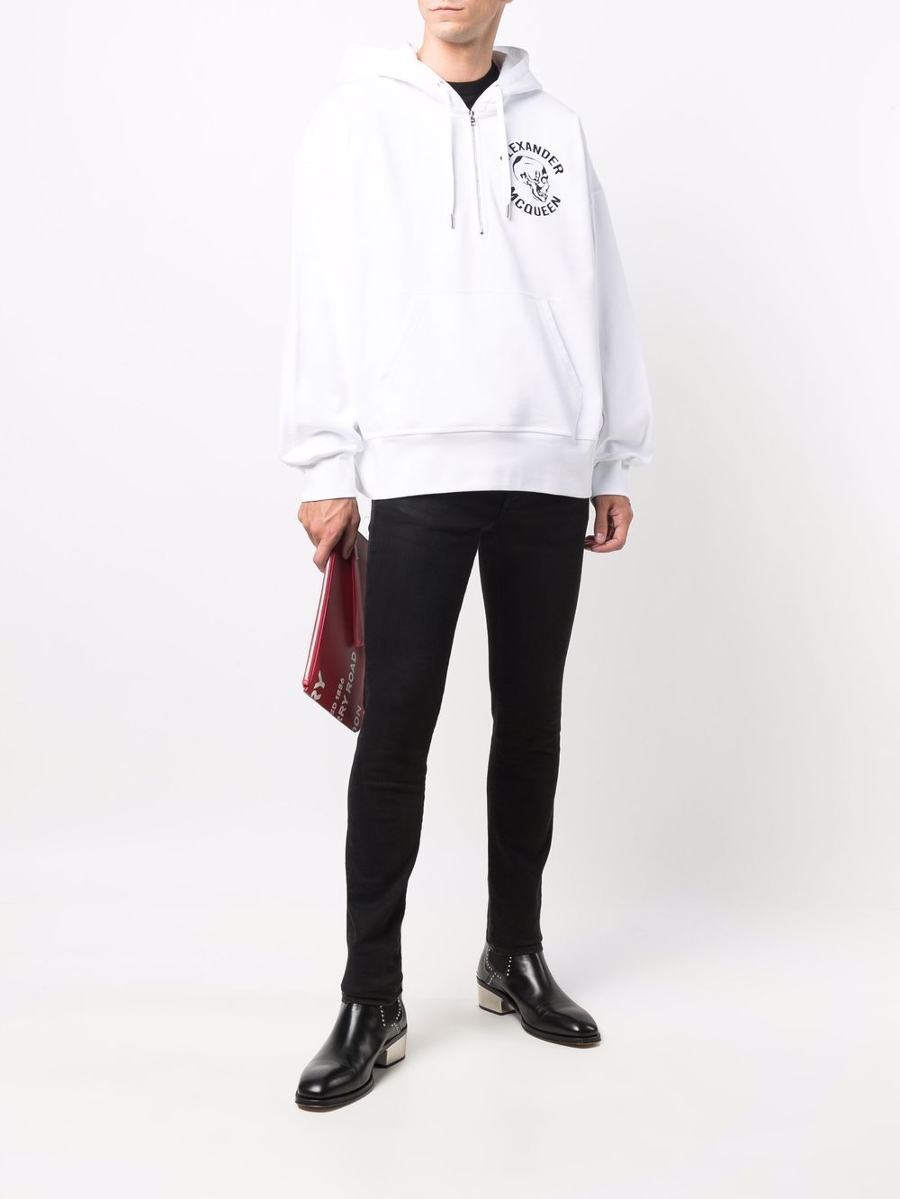 Alexander Mcqueen Men's Skull Sweatshirt In White
