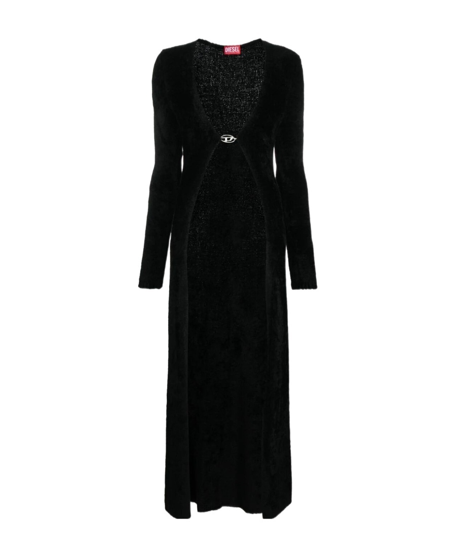 Diesel Carol Logo-plaque Cardigan In Black