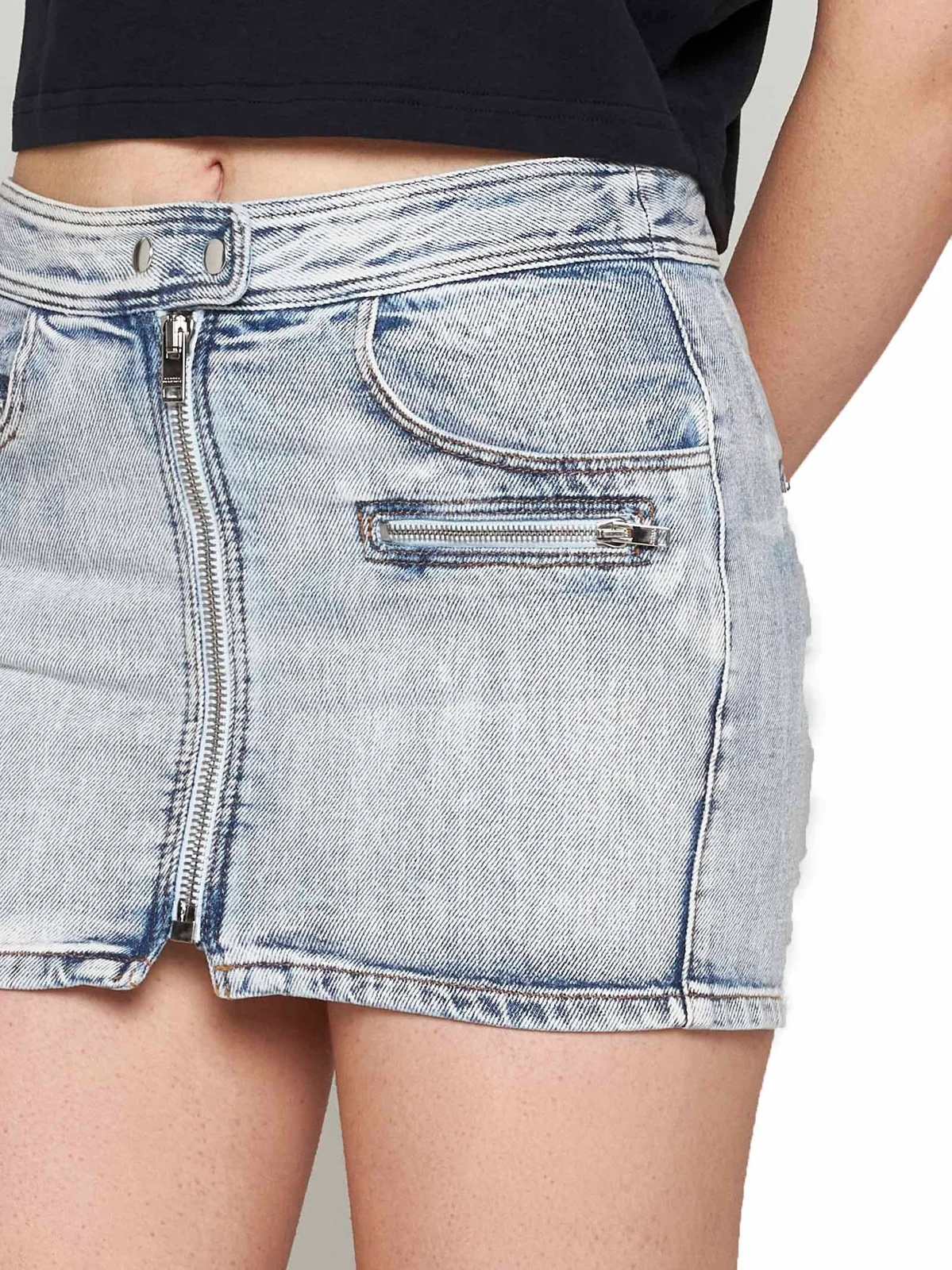 ISABEL MARANT ZIP-UP MINI DENIM SKIRT
