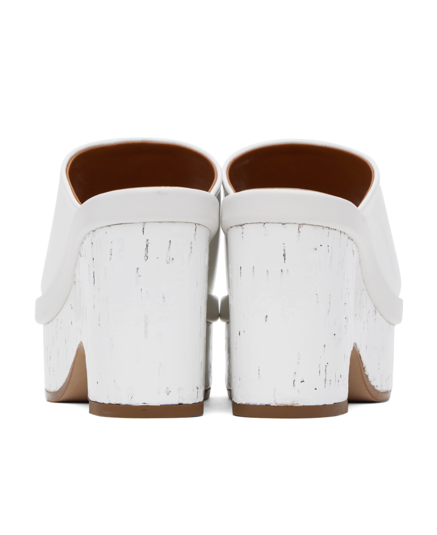 Shop Chloé Open-toed Thick-heeled High-heel Sandals In White