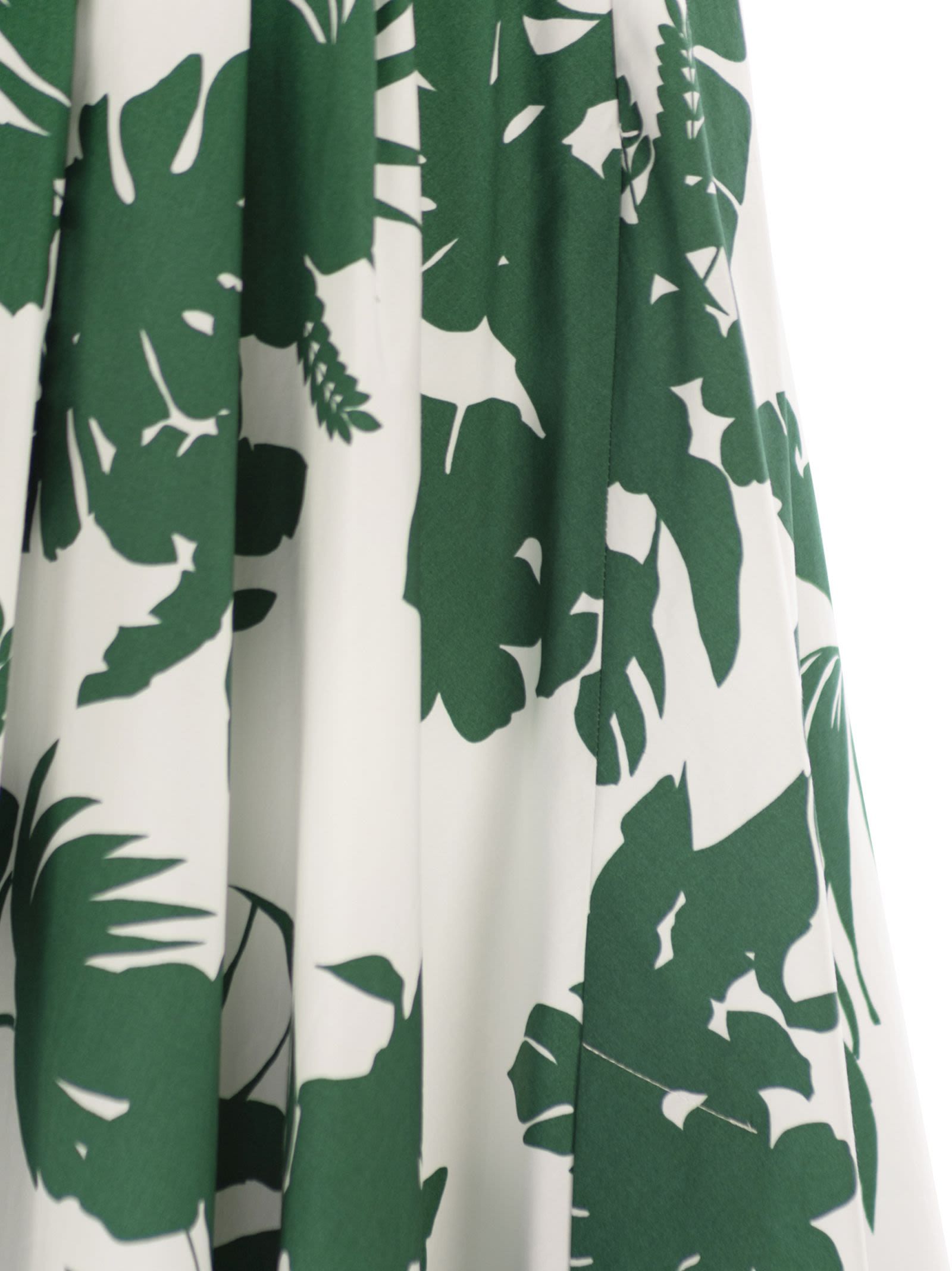 Max Mara Idoneo Allover Floral Printed Midi Skirt In Green