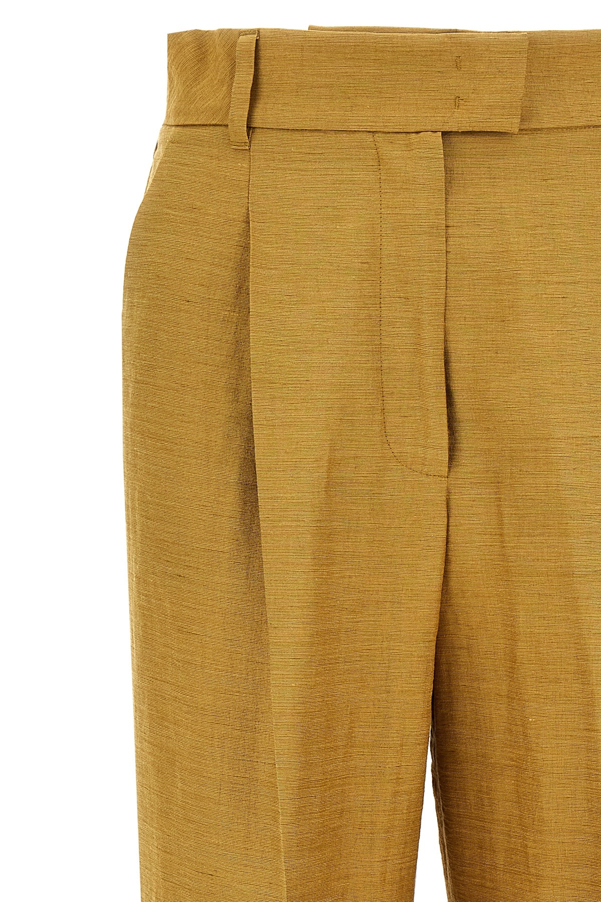 Max Mara Trousers Featuring Front Pleats And Back Pockets In Brown