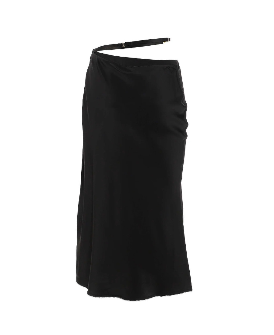 Jacquemus Strap-detail High-waisted Skirt In Black