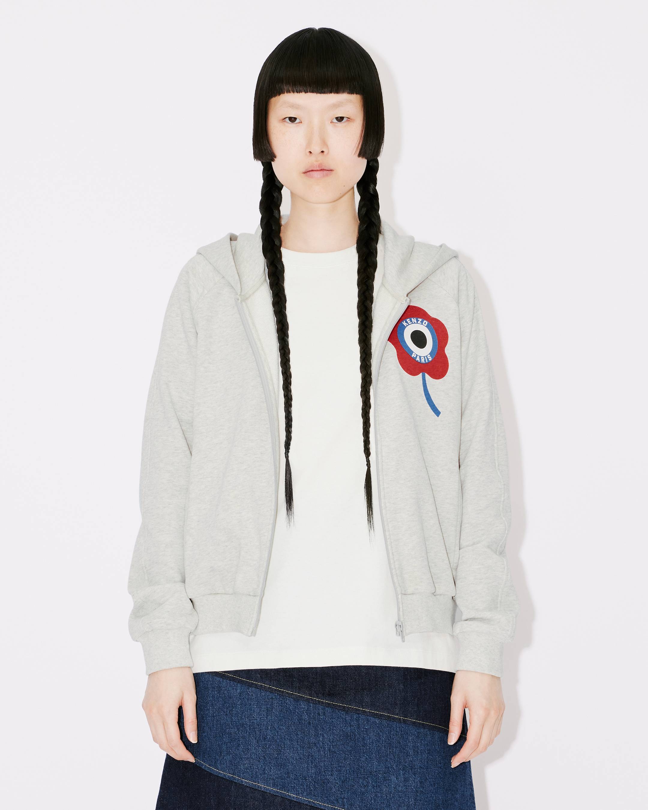 KENZO 'KENZO TARGET' CREST ZIPPED HOODIE SWEATSHIRT