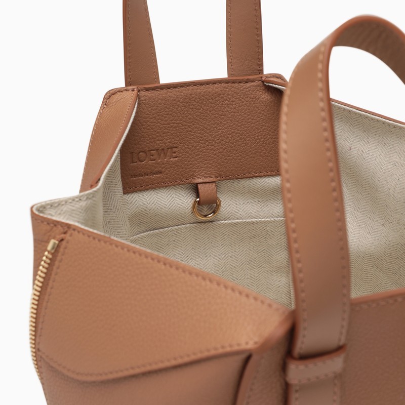 Loewe Compact Hammock Bag In Classic Calfskin In Brown