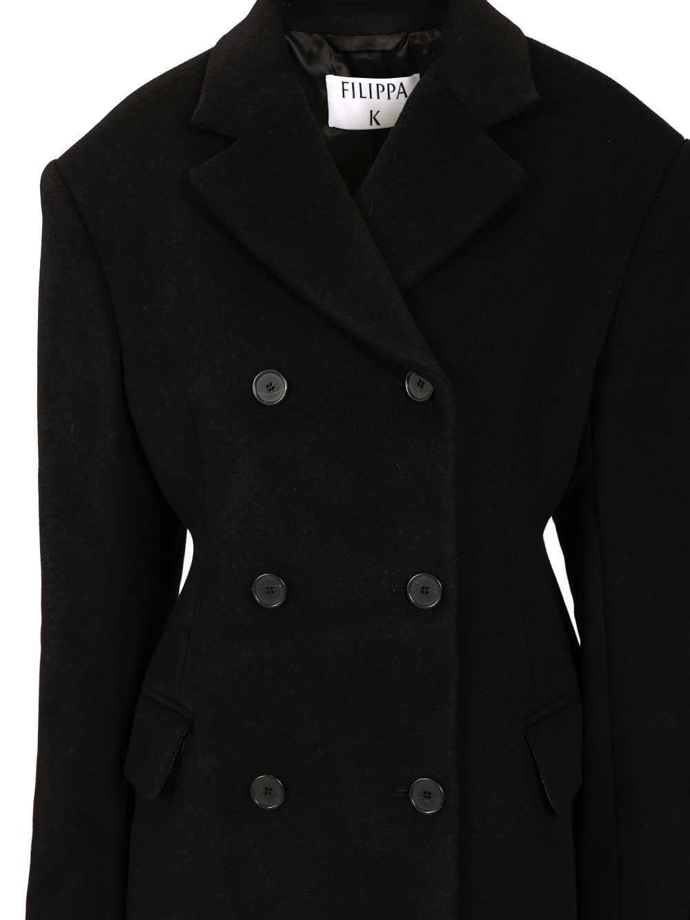 Filippa K Double Breasted Coat In Black