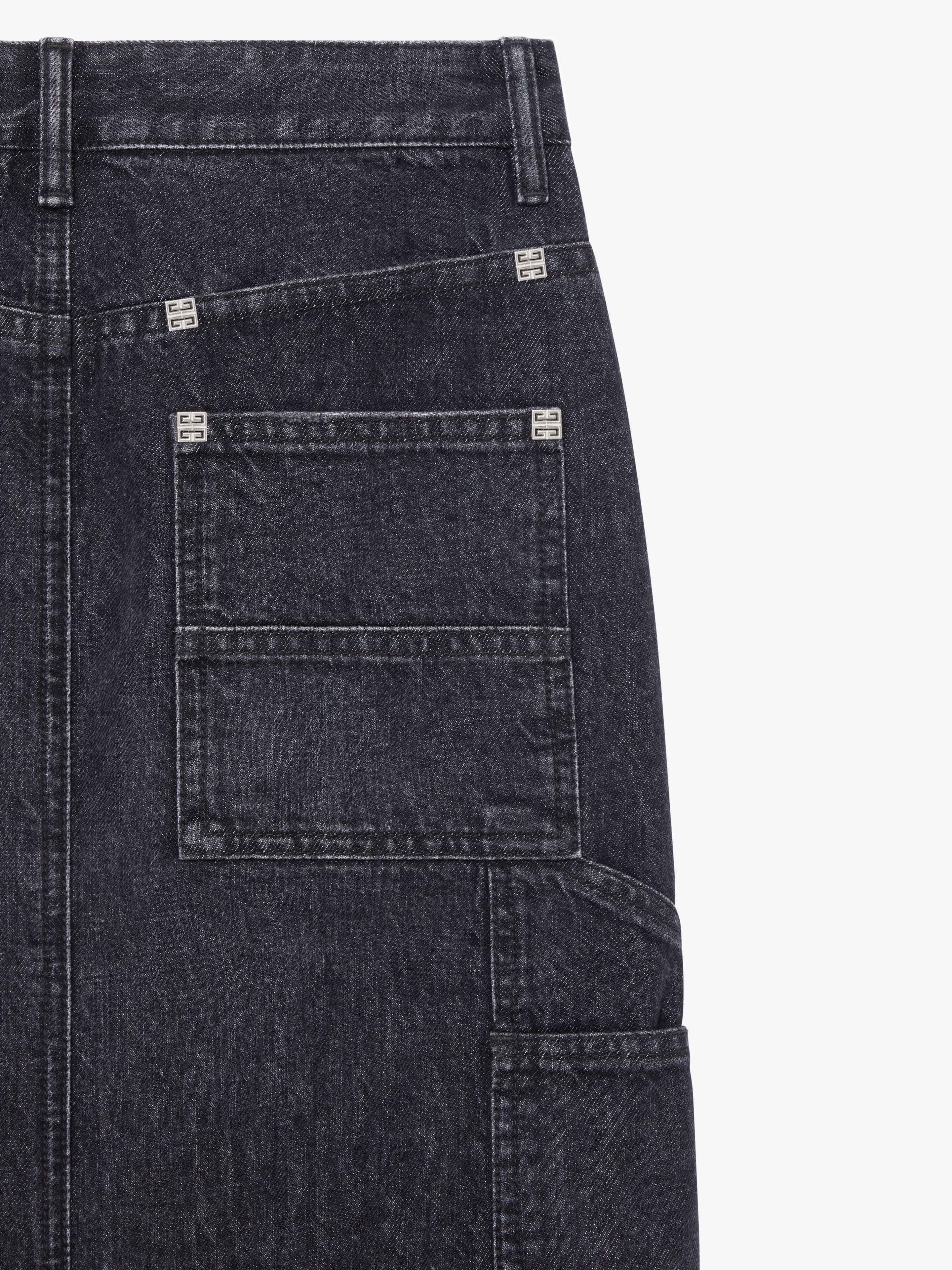 Givenchy High-rise Denim Midi Skirt In Black