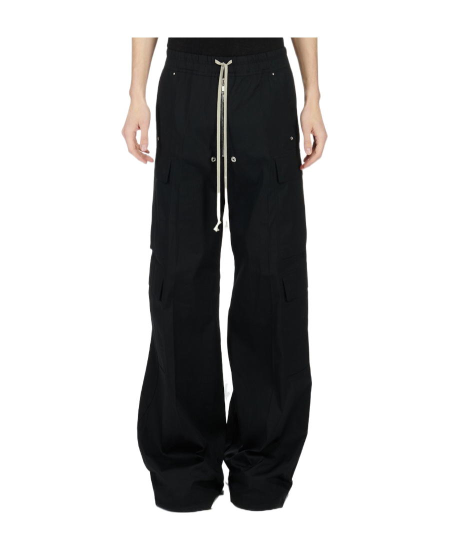 Rick Owens Cargobelas Low-waist Wide-leg Trousers In Black