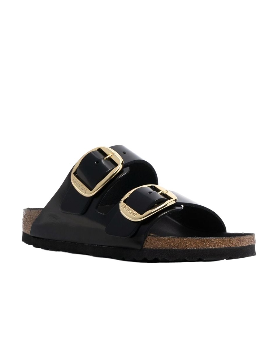 Birkenstock Arizona Big Buckle Nubuck Sandals In Black