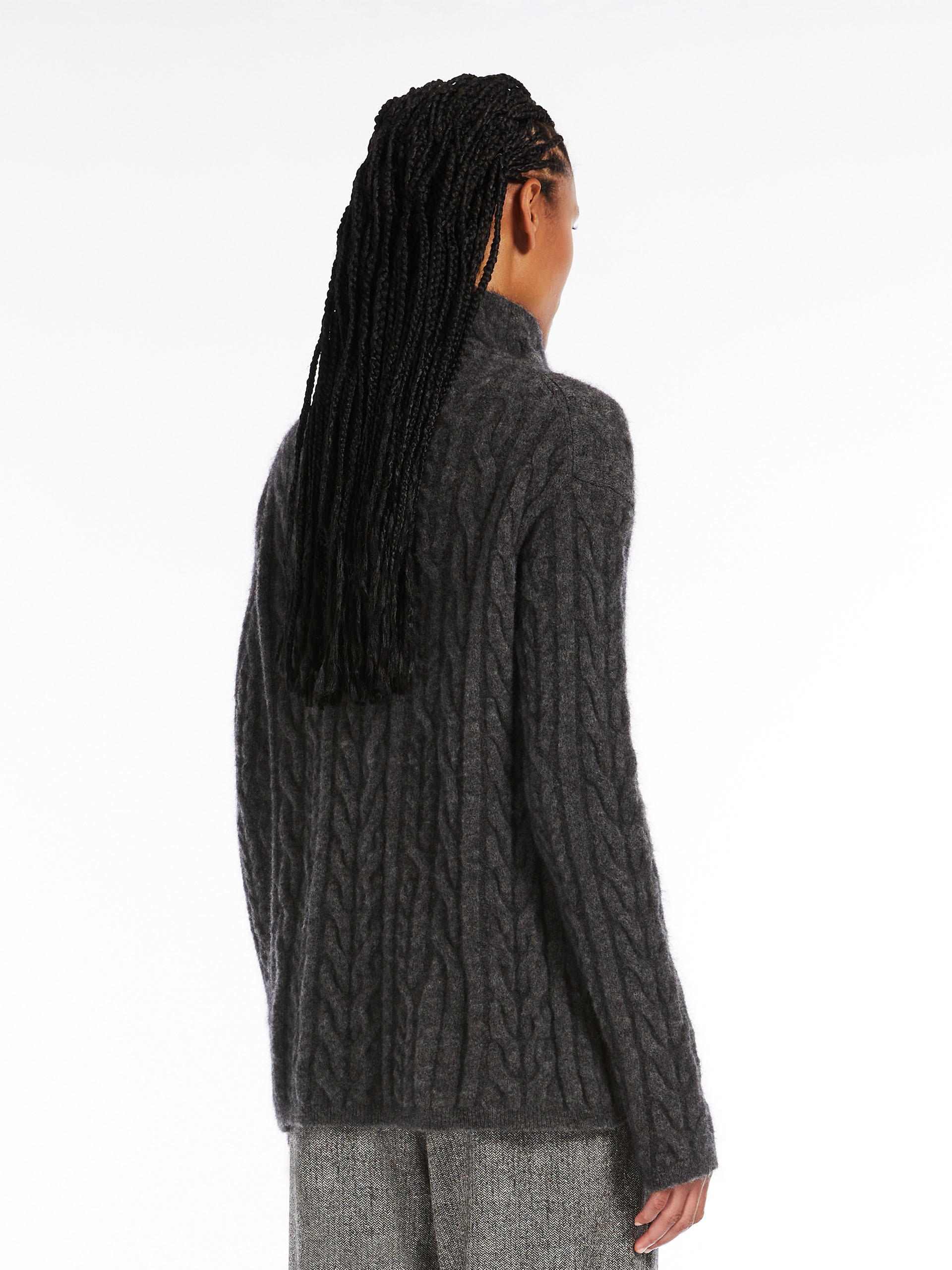 Max Mara Wool Turtleneck Sweater In Gray