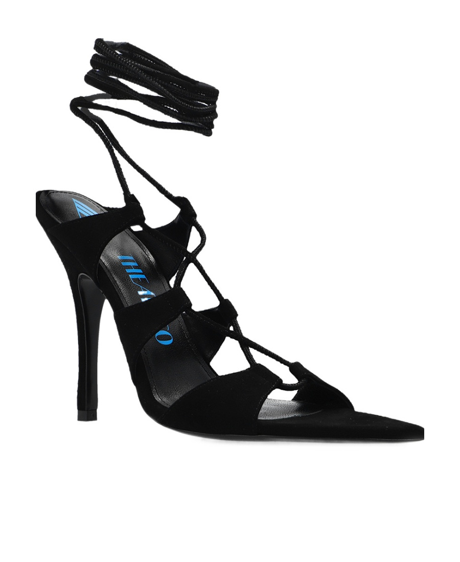 Attico 110mm Lace-up Sandals In Black