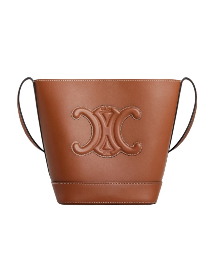 Celine Small Bucket Cuir Triomphe In Smooth Calfskin In Brown