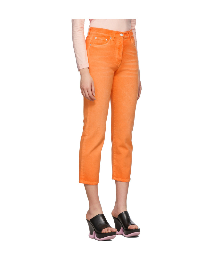 Msgm Orange Faded Jeans In Orange
