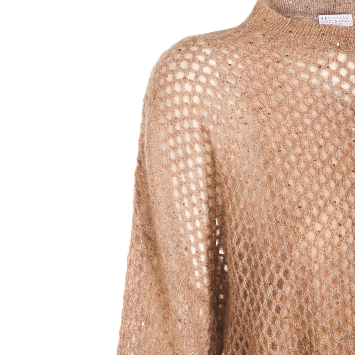 Brunello Cucinelli Hazelnut Color Midi Dress With Waist Belt