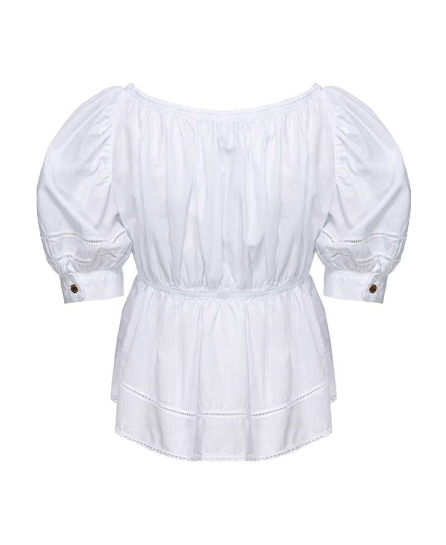 Pinko Muslin Top With Embroidery In White