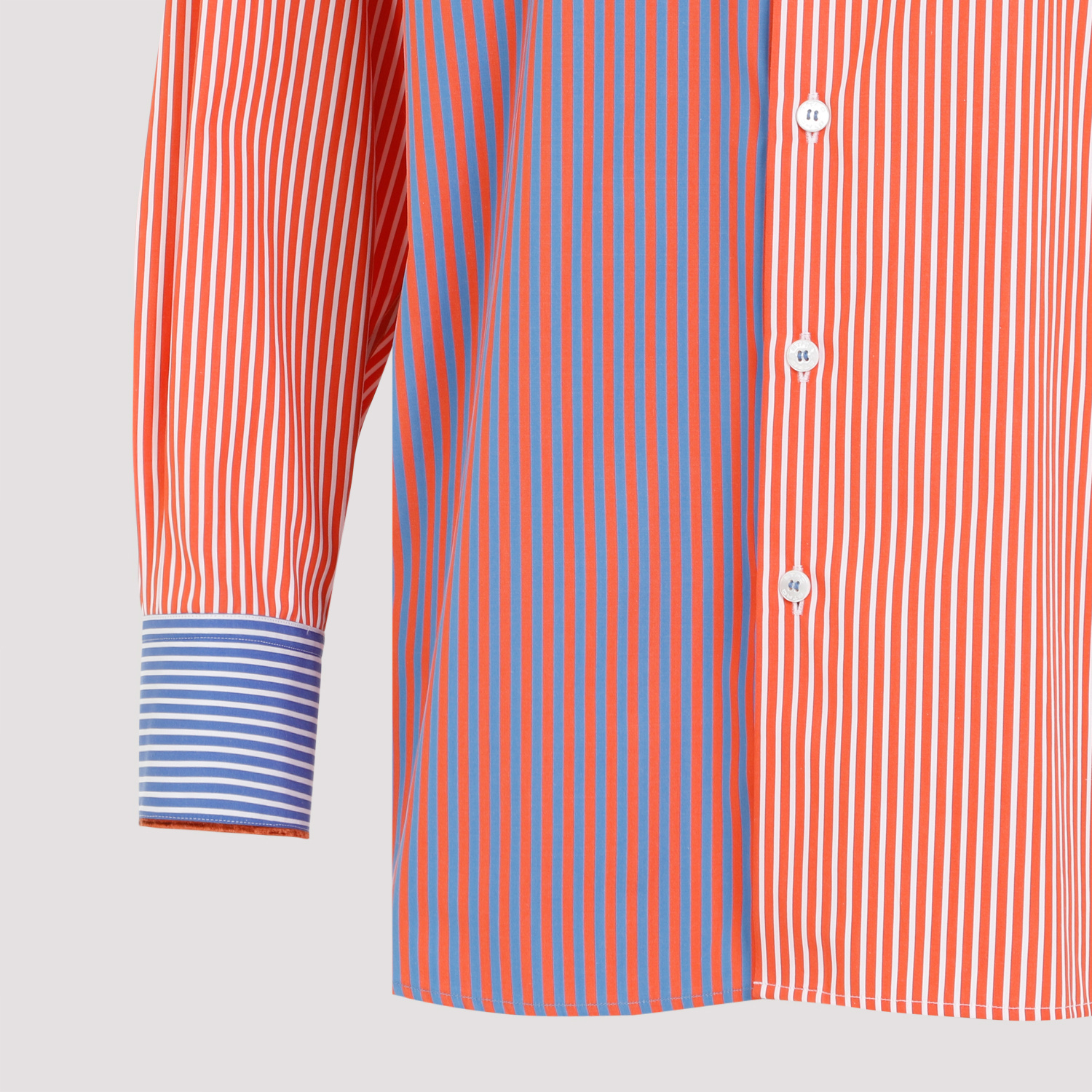 Etro Oversized Striped Cotton Poplin Patchwork-style Shirt In Pink