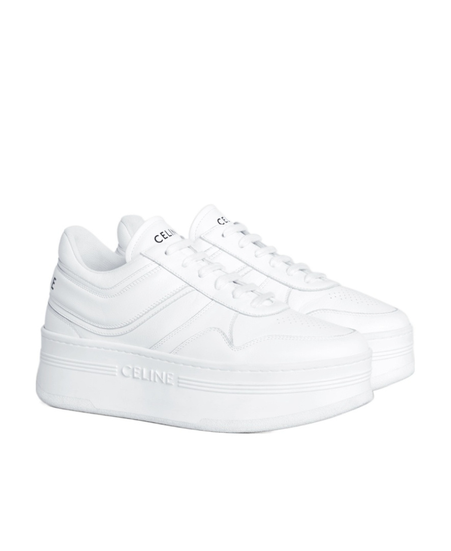 Celine Block Wedge Outsole Sneakers In White