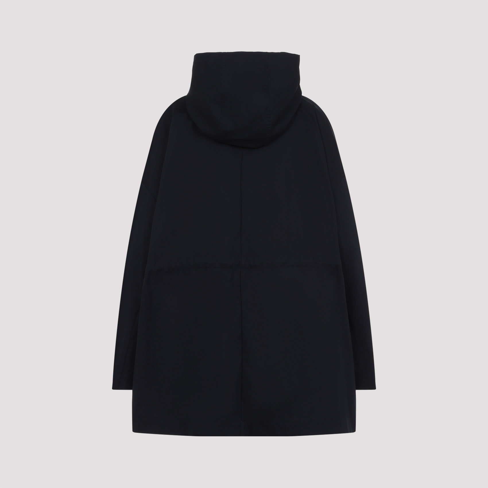 Moncler Relaxed Fit Hooded Jacket With Adjustable Drawstrings In Blue