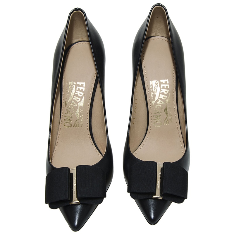 Ferragamo Bow-tie High Heels In Black