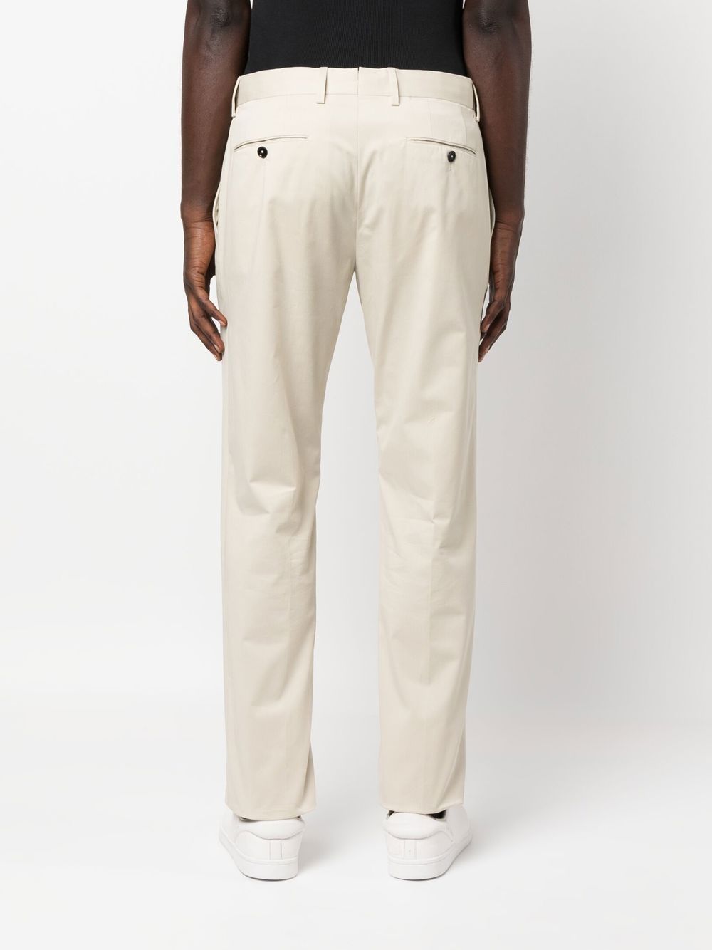 Zegna Straight-leg Cotton Trousers In Nude