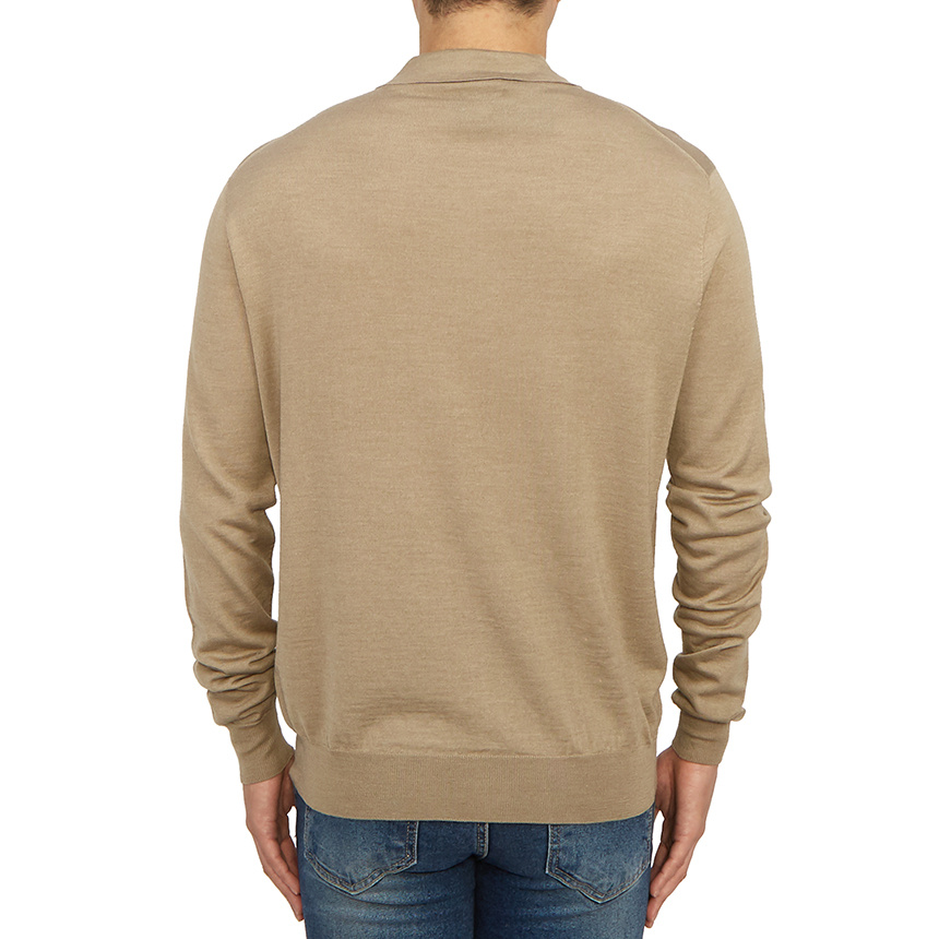 LARDINI LONG-SLEEVE KNITTED POLO SHIRT