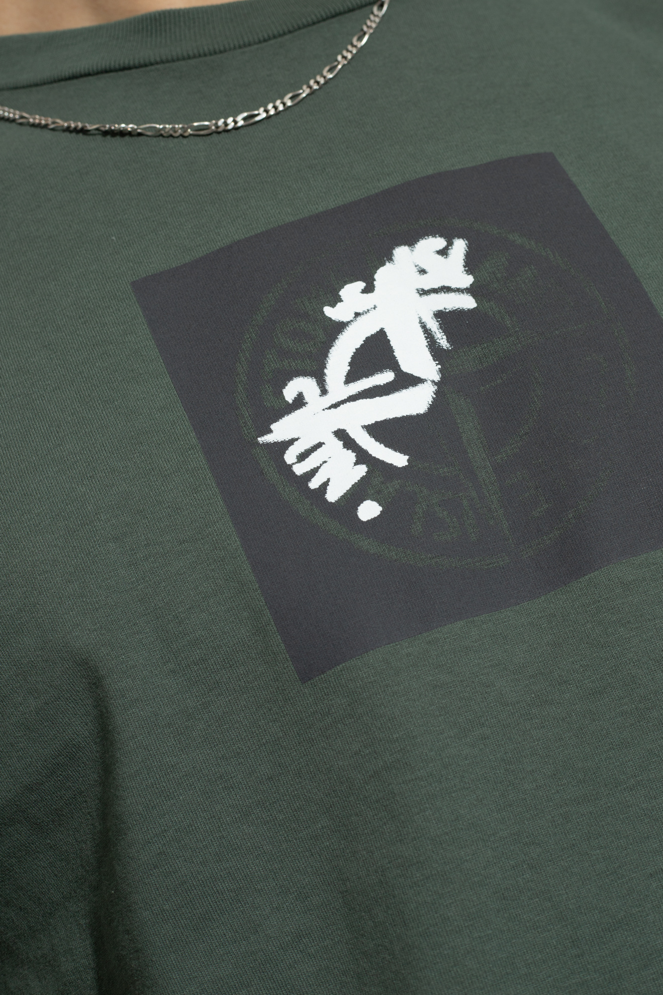 Stone Island Compass-print Cotton T-shirt In Green