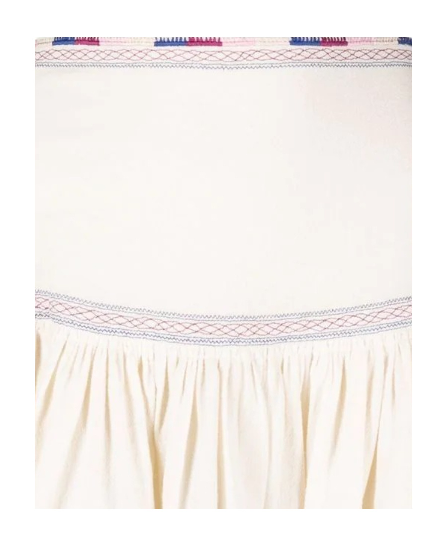 Isabel Marant Étoile Tyruss Ruffled Embroidered Cotton-jacquard Mini Skirt In White