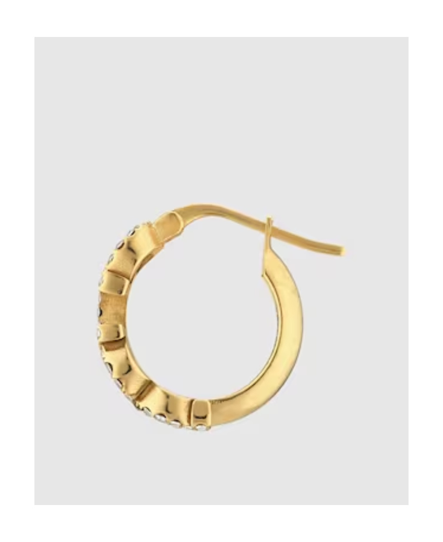 Gucci Womens Yellow Gold Logo-script Crystal-embellished Antique Gold-toned Metal Earrings In Yellow