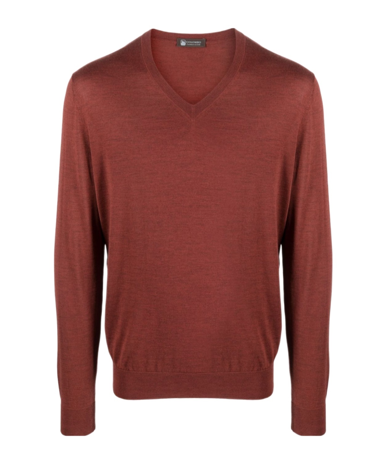 Colombo Fine-knit V-neck Jumper In Red
