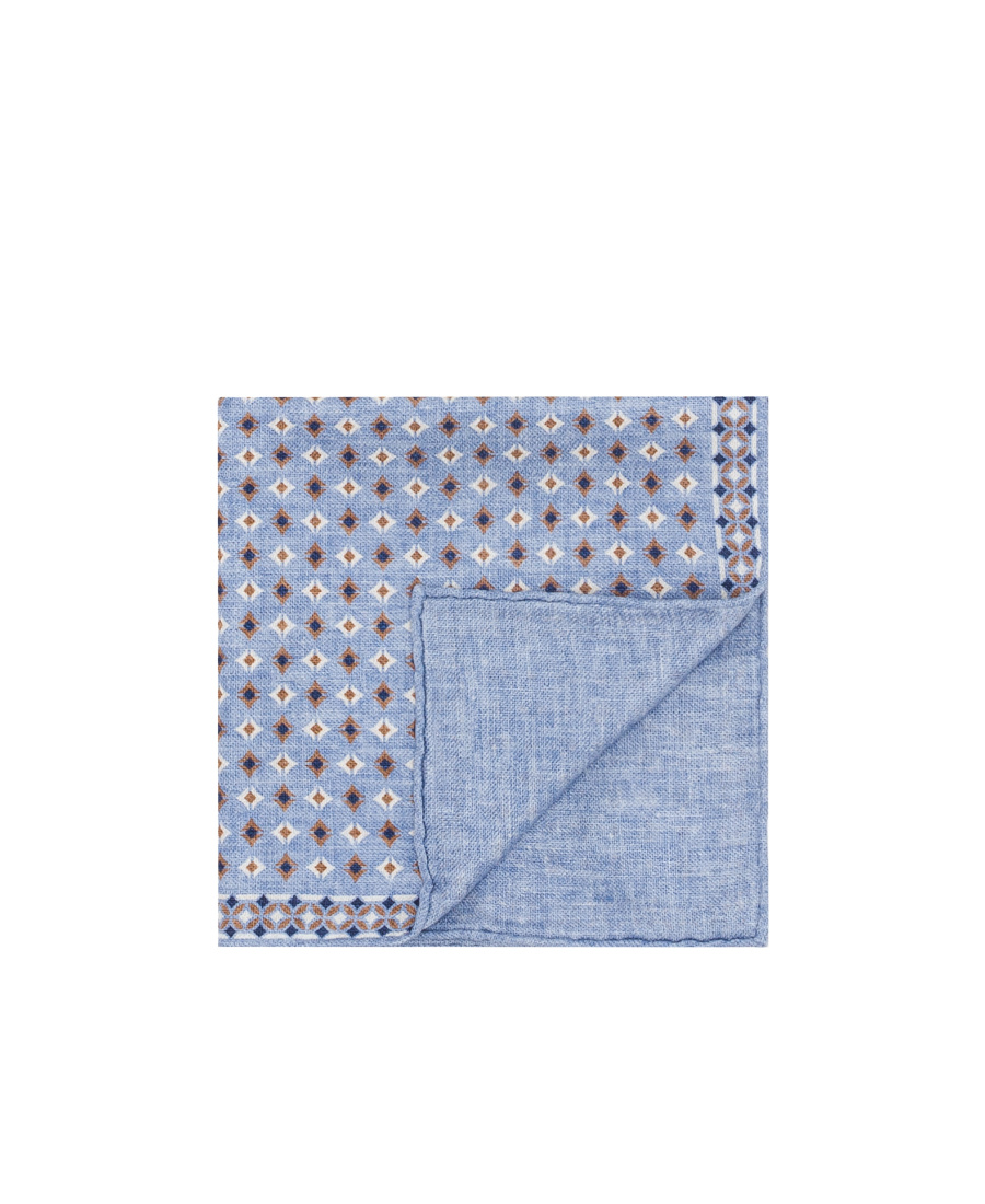 Brunello Cucinelli Geometric-print Silk Handkerchief In Blue