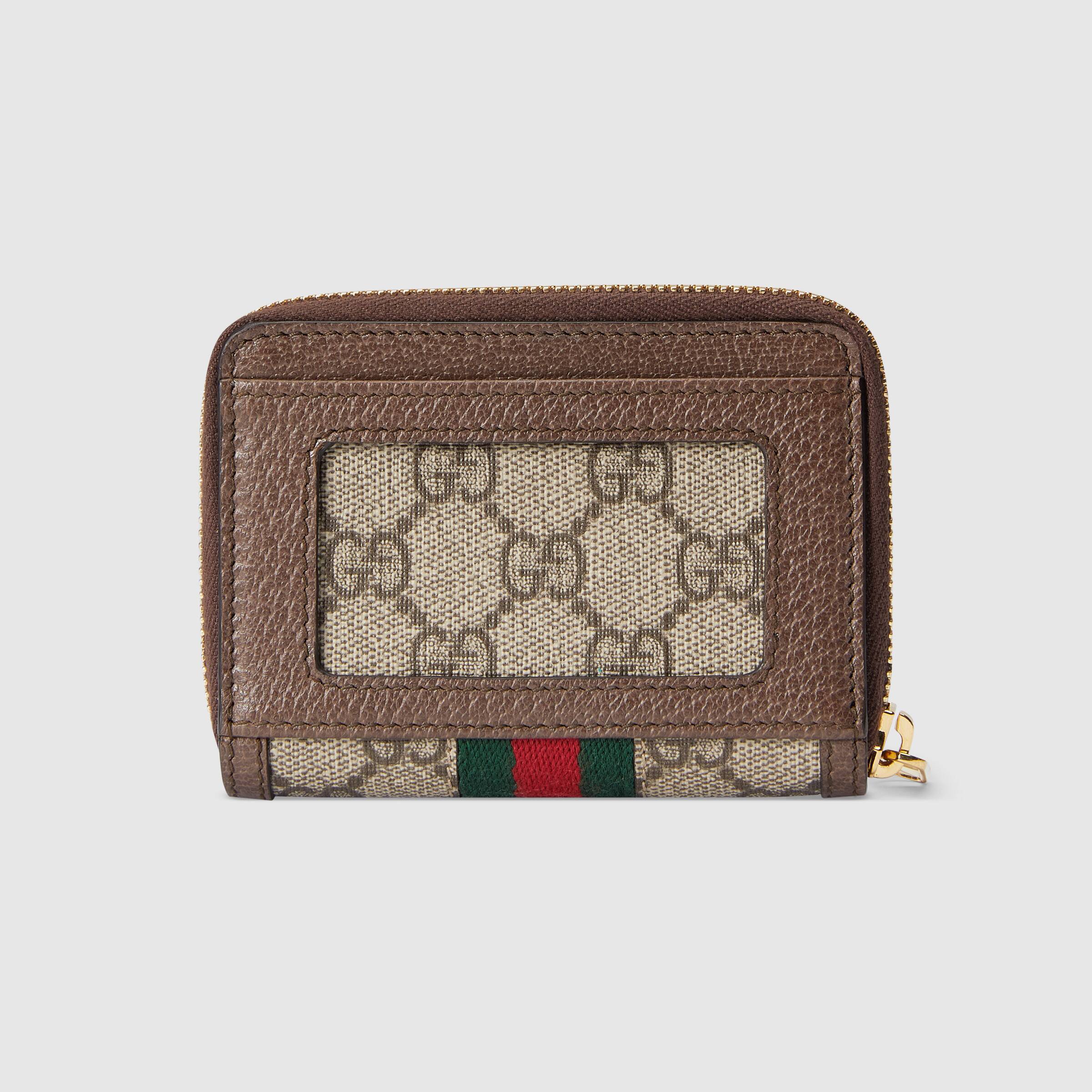 Gucci Ophidia Gg Card Case Wallet In Green