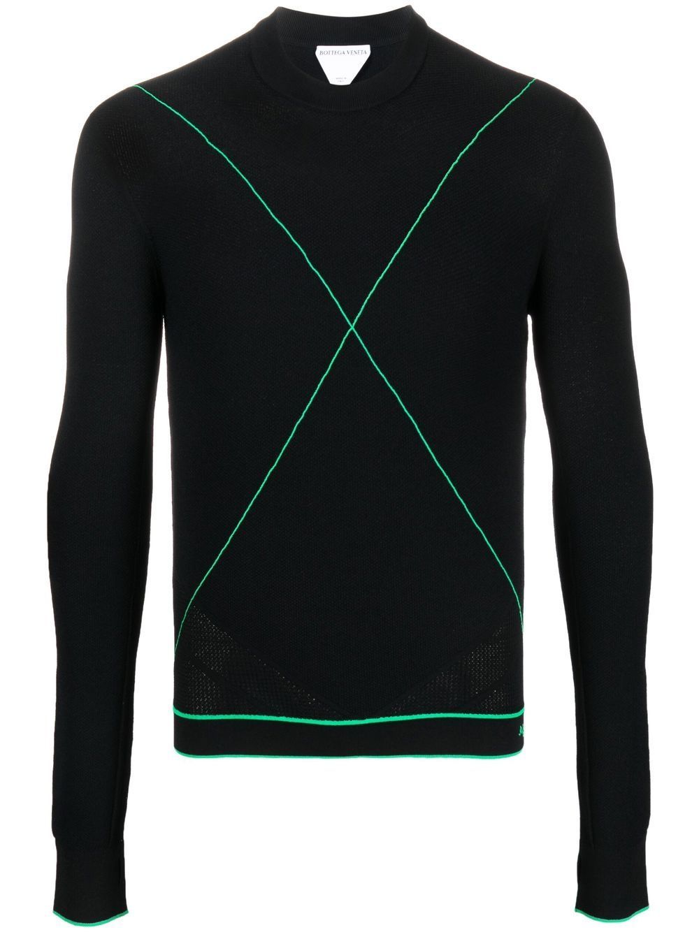 Bottega Veneta Line-knit Knitted Jumper In Black