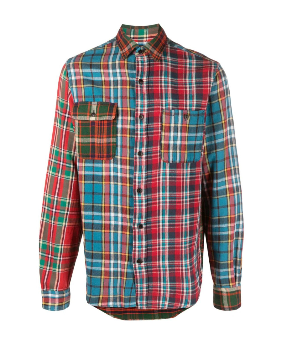 Shop Polo Ralph Lauren Patchwork Plaid-check Cotton Shirt In Multicolor