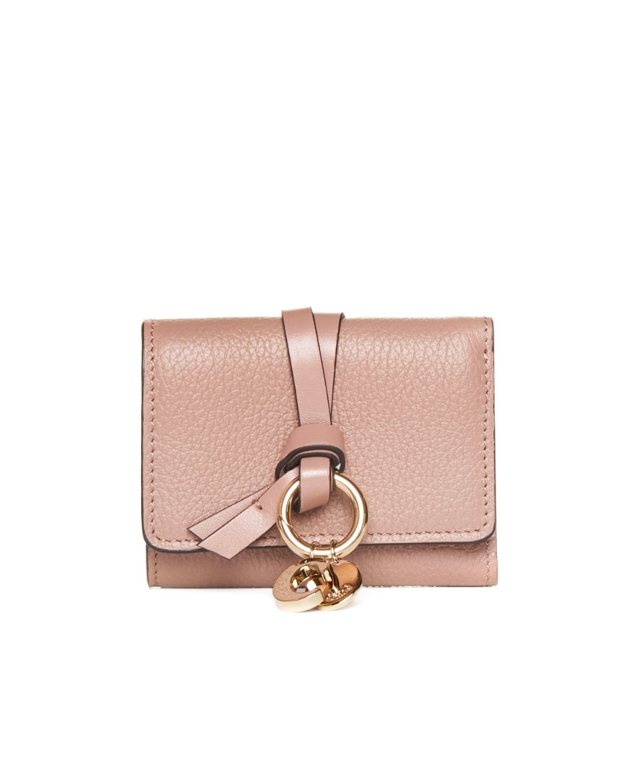 Chloé Alphabet Leather Wallet In Nude