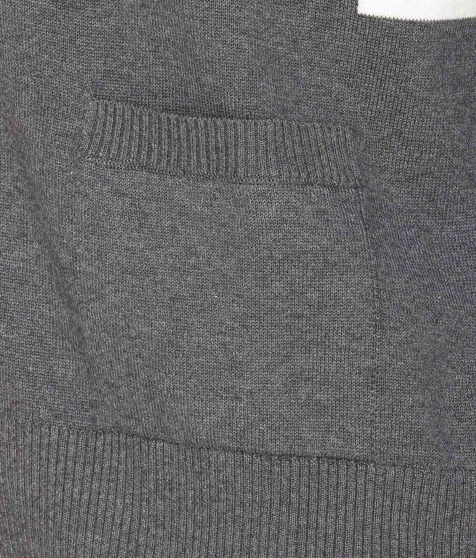 Thom Browne Grey V-neck Cardigan Front Pockets In Gray