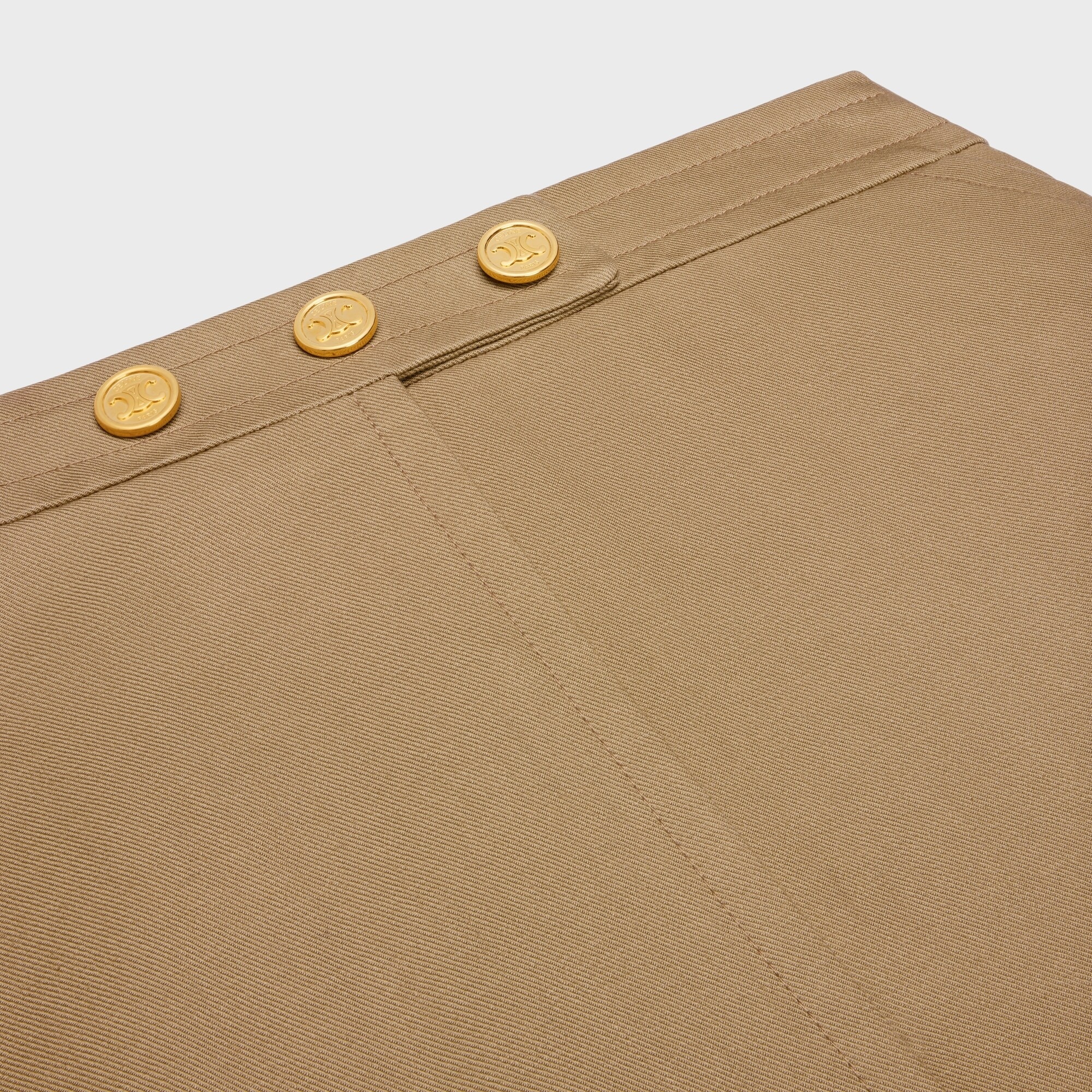 Celine Short Skirt In Cotton Gabardine