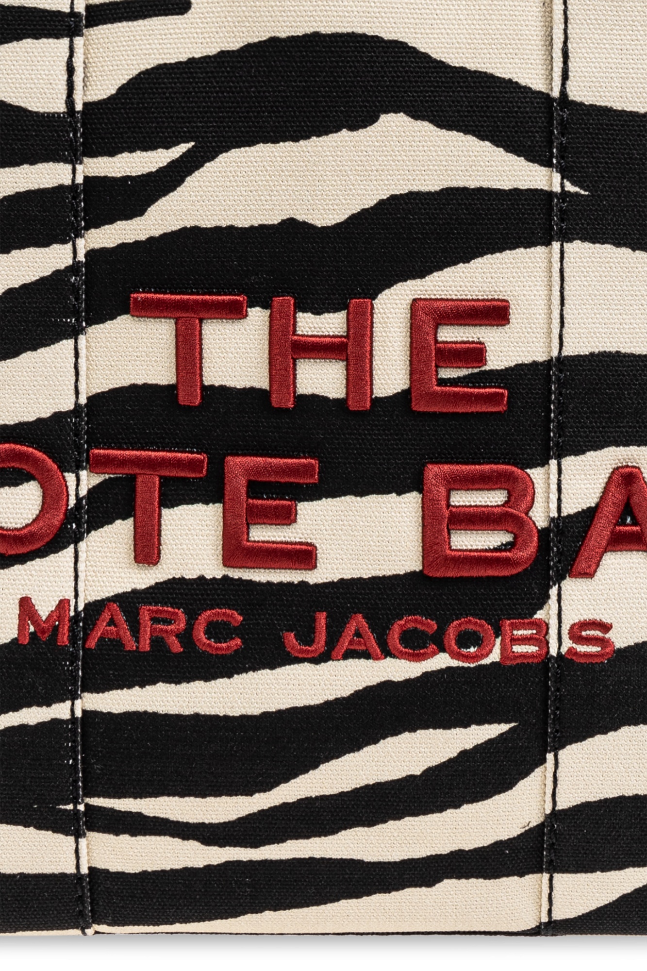 Marc Jacobs Zebra-print Medium Tote Bag In Black