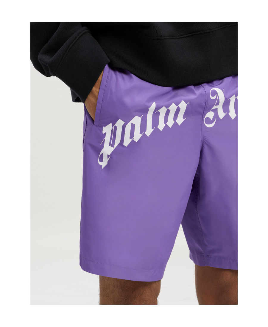 PALM ANGELS PALM ANGELS LOGO PRINTED SWIM SHORTS
