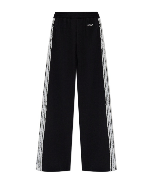 Off-white Elastic Waist Sweatpants In Black