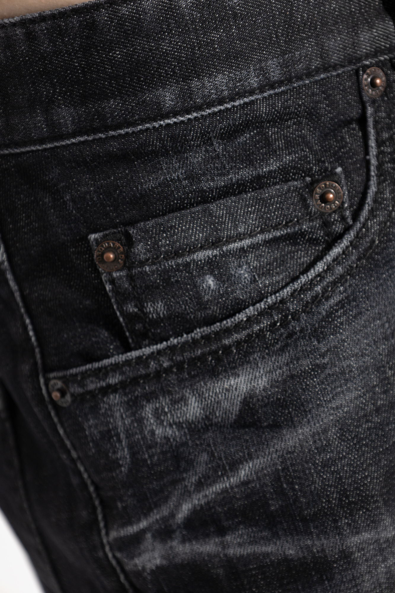 Dsquared2 Distressed Cotton Denim Shorts With Belt Loops
