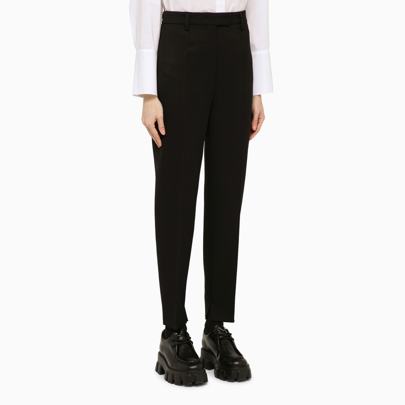 Prada Pleated Casual Pants On The Front In Black
