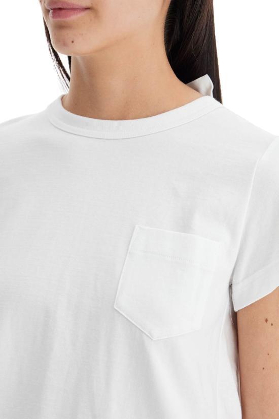 Sacai Contrasting-panels Jersey T-shirt In White