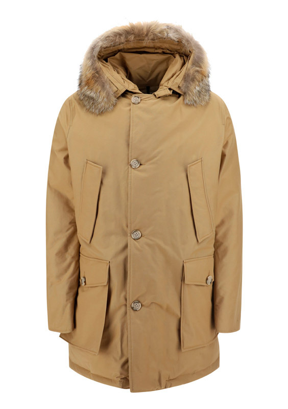 Woolrich Down Jacket "arctic" In Brown
