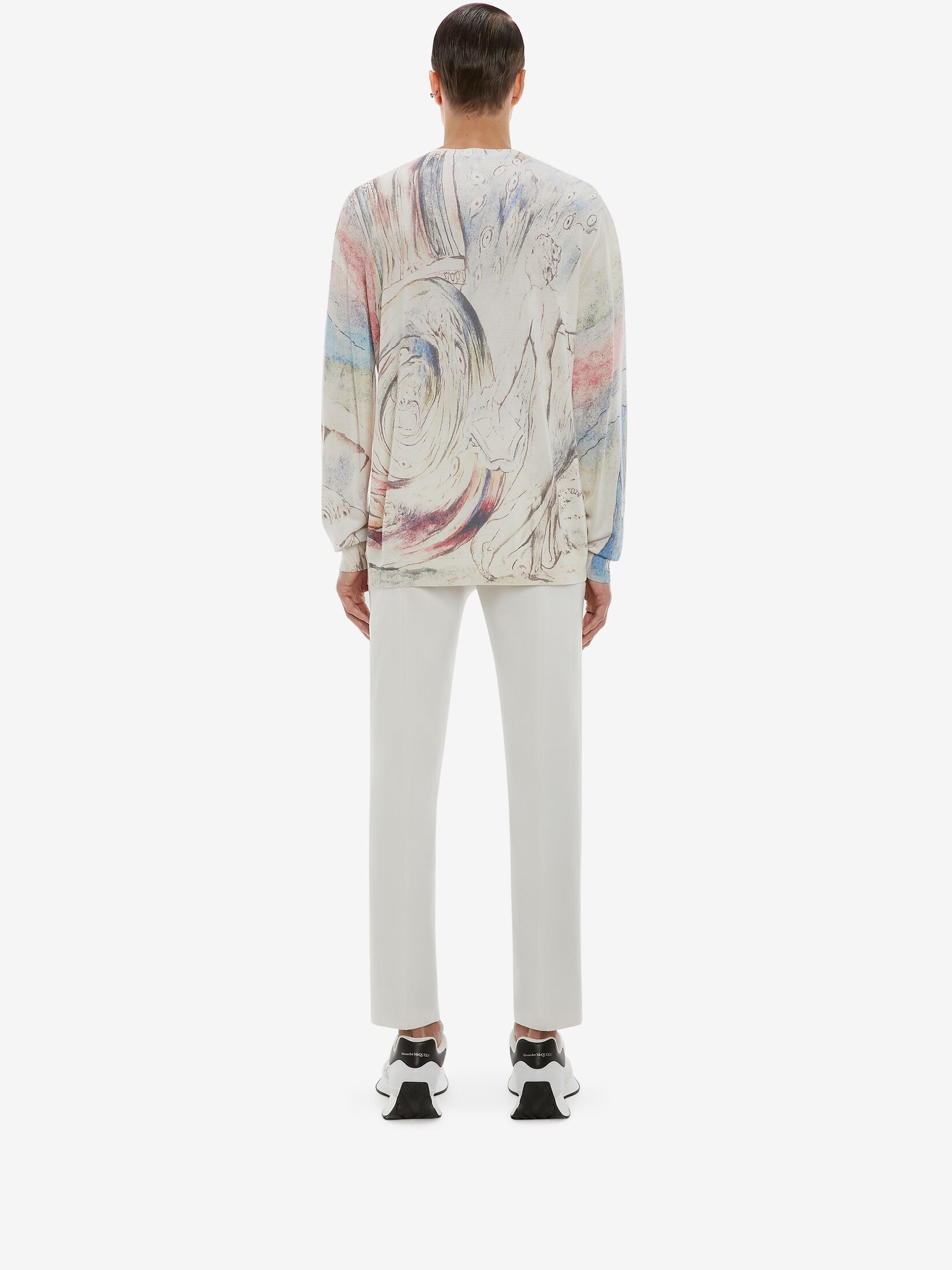 Alexander Mcqueen William Blake Dante-print Crew-neck Jumper In Nude