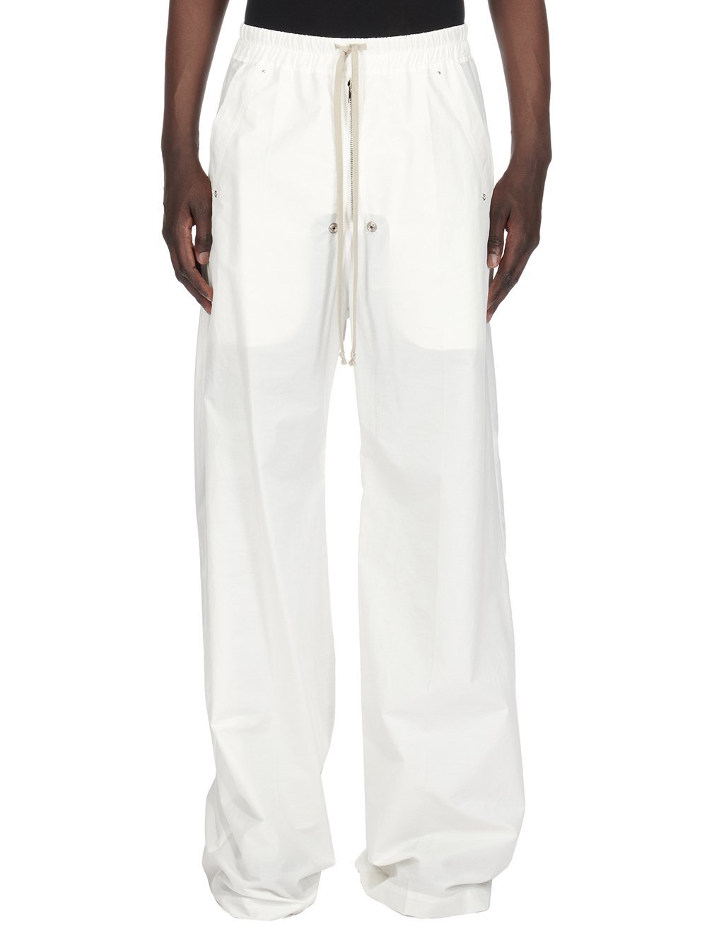 Moncler X Rick Owens Drawstring Casual Pants In White