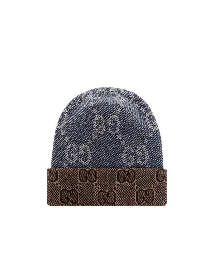 Gucci Gg-jacquard Wool Beanie In Black