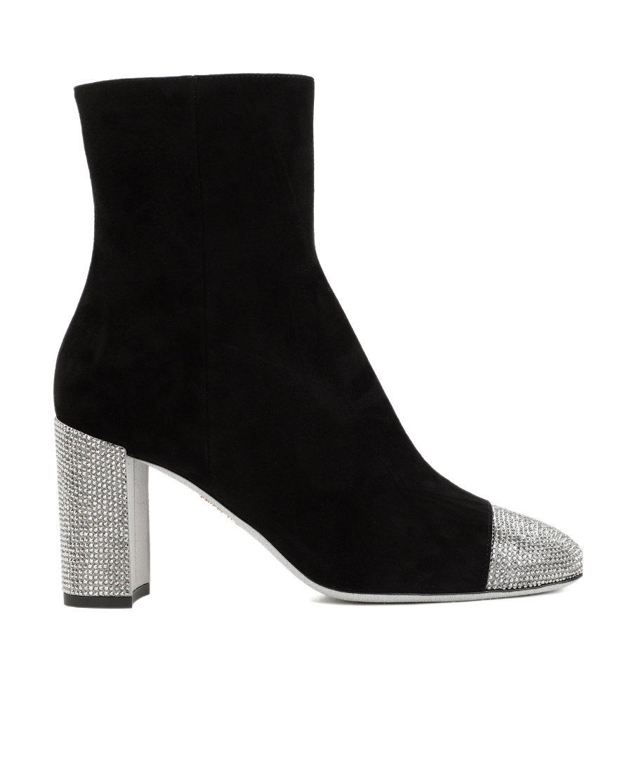 René Caovilla Black Suede Boot In Black