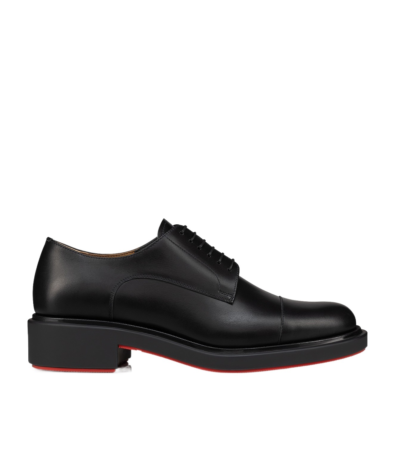 Christian Louboutin Leather Platform Loafers In Black